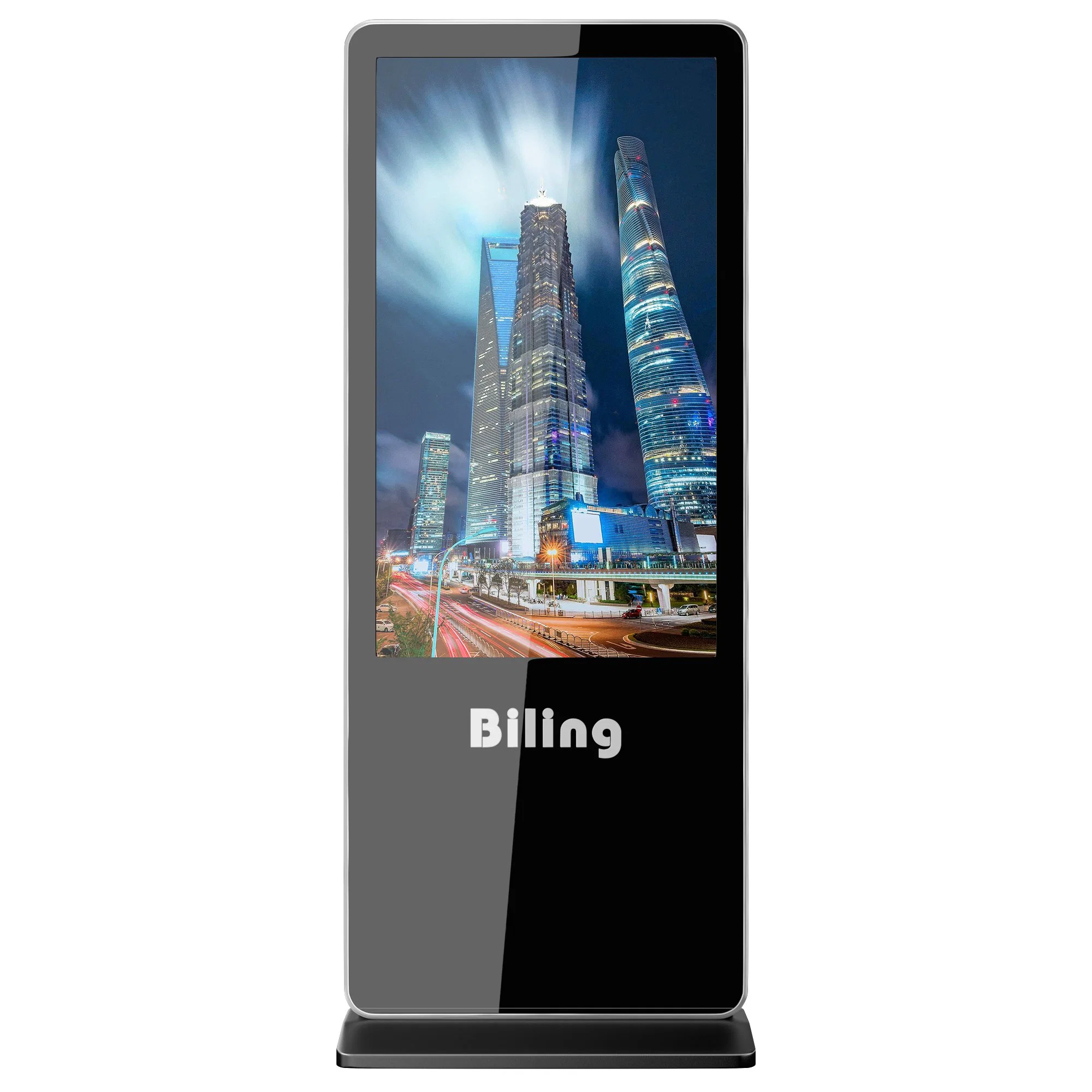 Fabrikpreis 43 Zoll Bodenstativ Vertikal HD Ultra Thin Bodenstativ LCD Touchscreen Werbung TV-Bildschirm