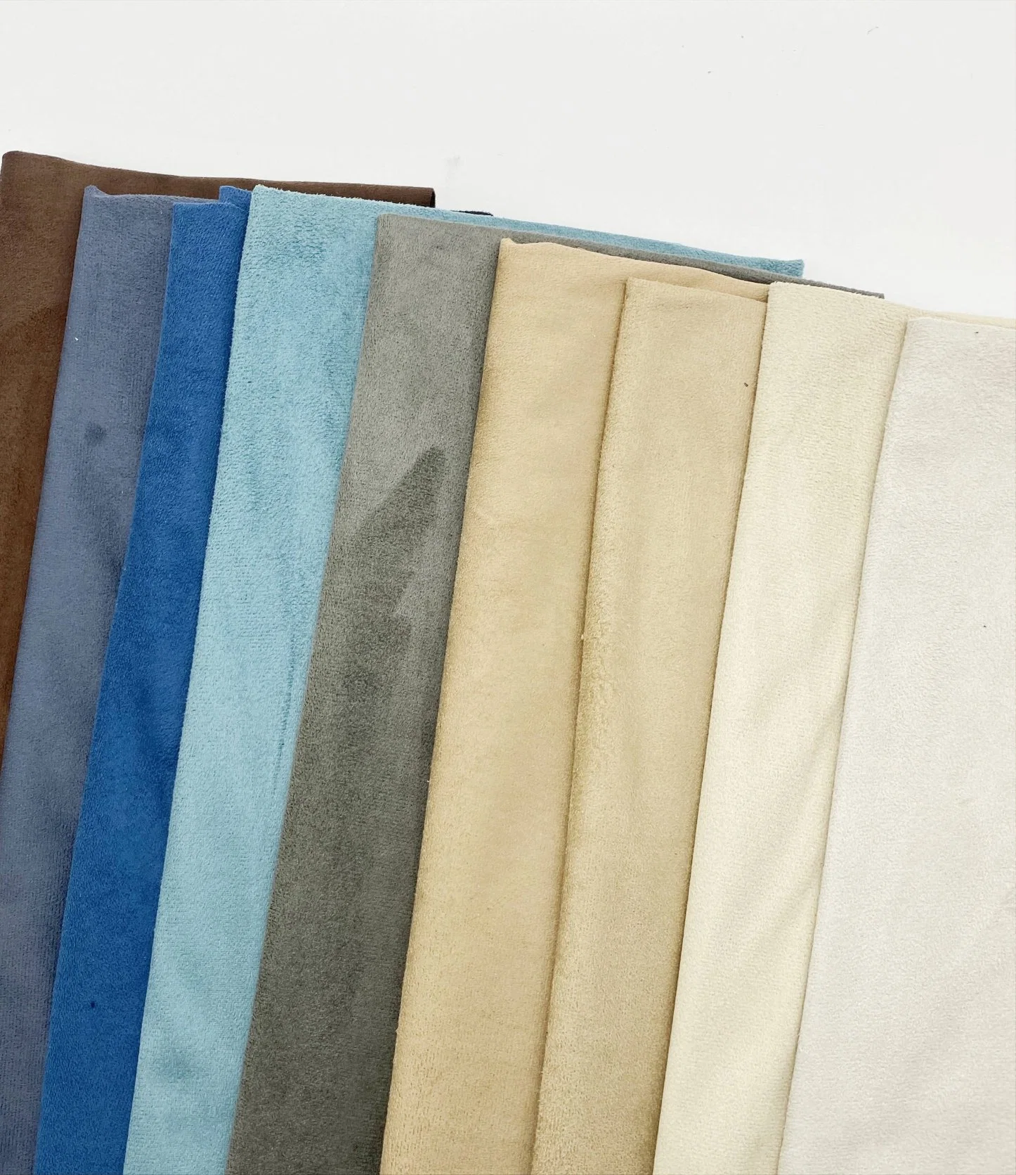 Cheap Price 280cm 300cm Extra Wide 100% Polyester Plain Dye Knitted Faux Scuba Suede Fabrics for Sofa Curtain Bag PU PVC Coated