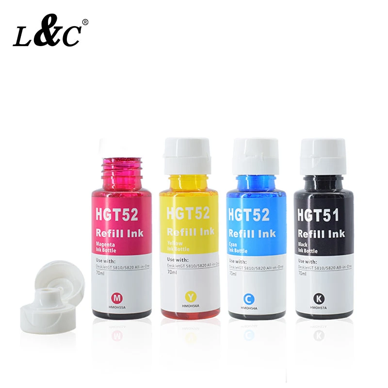 L&C Hot Selling Gt51 Dye Inks Custom Printing Service Ink for HP T380