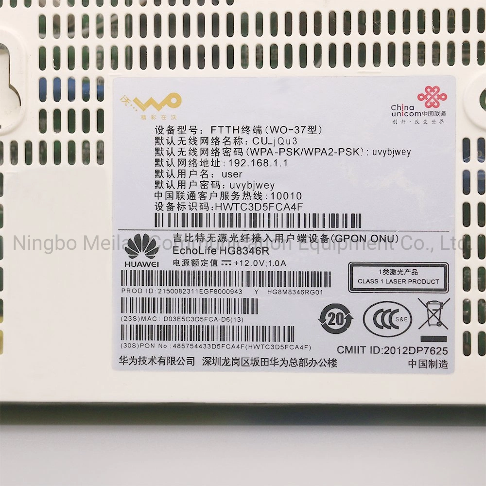 English Firmware Huawei Hg8346m Optical Network Terminal Gpon ONU Ont 4port Epon ONU 4fe