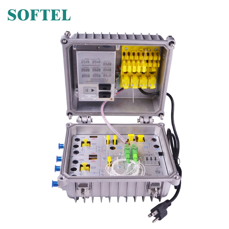 La salida de 4 vías del receptor de fibra óptica/Receptor óptico CATV con Volver