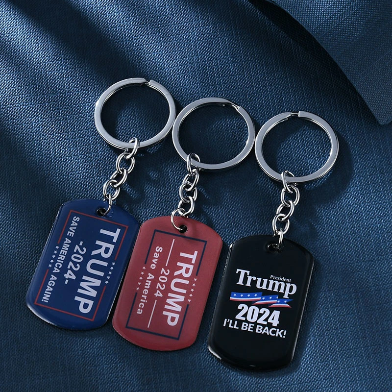 Customized Trumph 2024 Vote High quality/High cost performance Support Metal Crafts Epoxy Cusomt Logo Round Brass Ghana Military Dog Tag