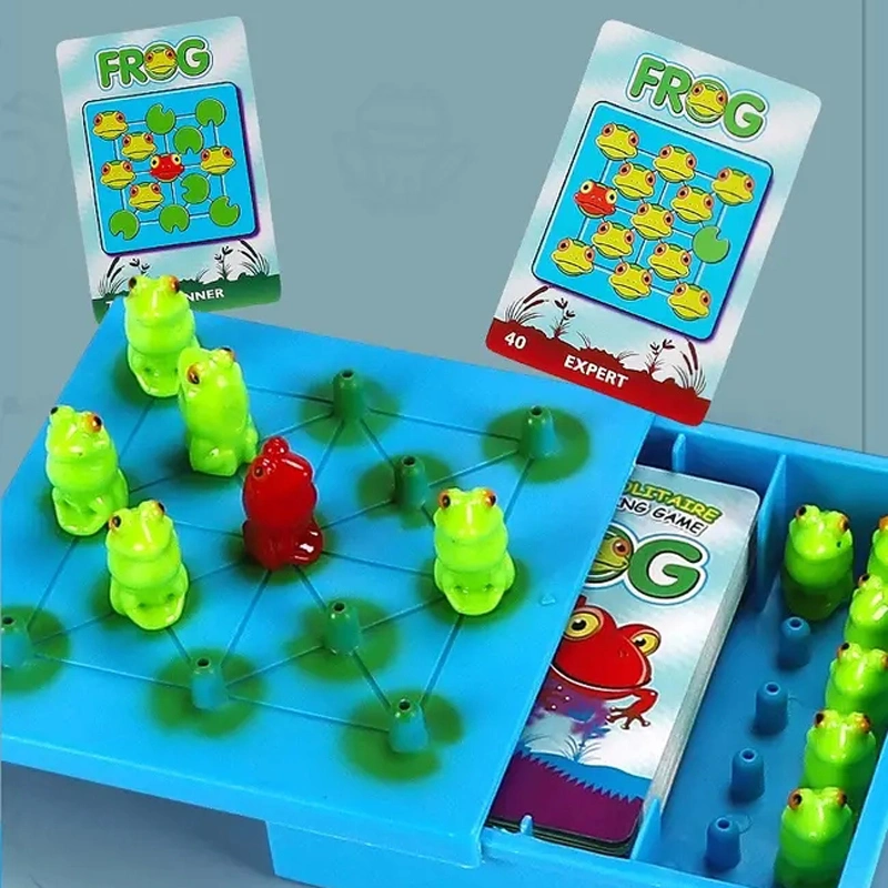 Kinder Interessante Spielzeug Kunststoff Kreativ Urteil Logische Übung Frosch Checkers Karten Desktop-Spiele Lernspielzeug Frosch Schach