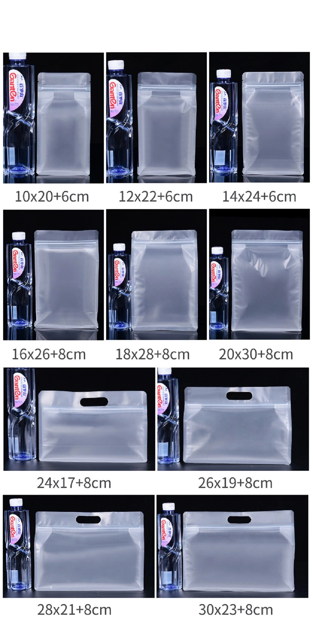 Flat Bottom Recolorable Zip Lock Clear Craft Paper Matte Octagon Heat Sealable Plastic Food Storage Packaging Box Pouch Wbb17921