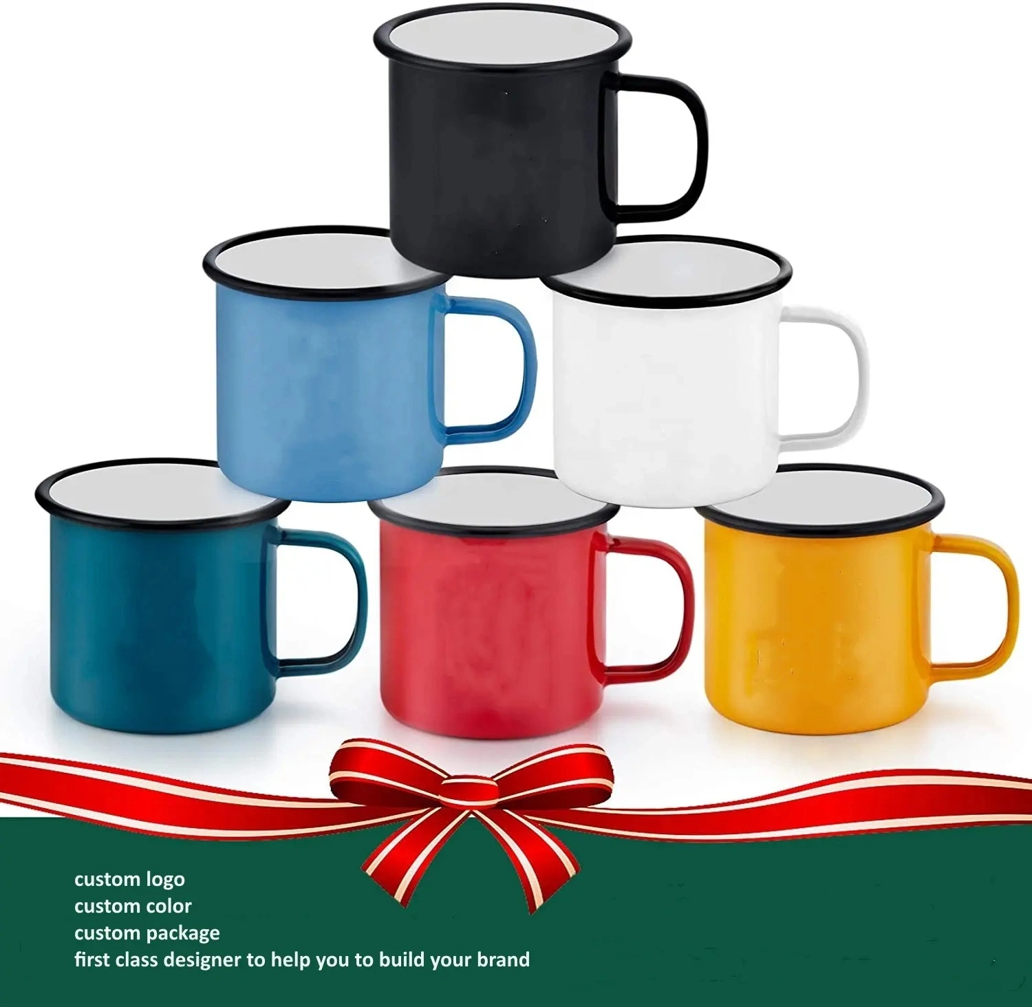 Custom Logo Wholesale/Supplier Metal Bulk Coffee Tea Enamel Cup for Camping