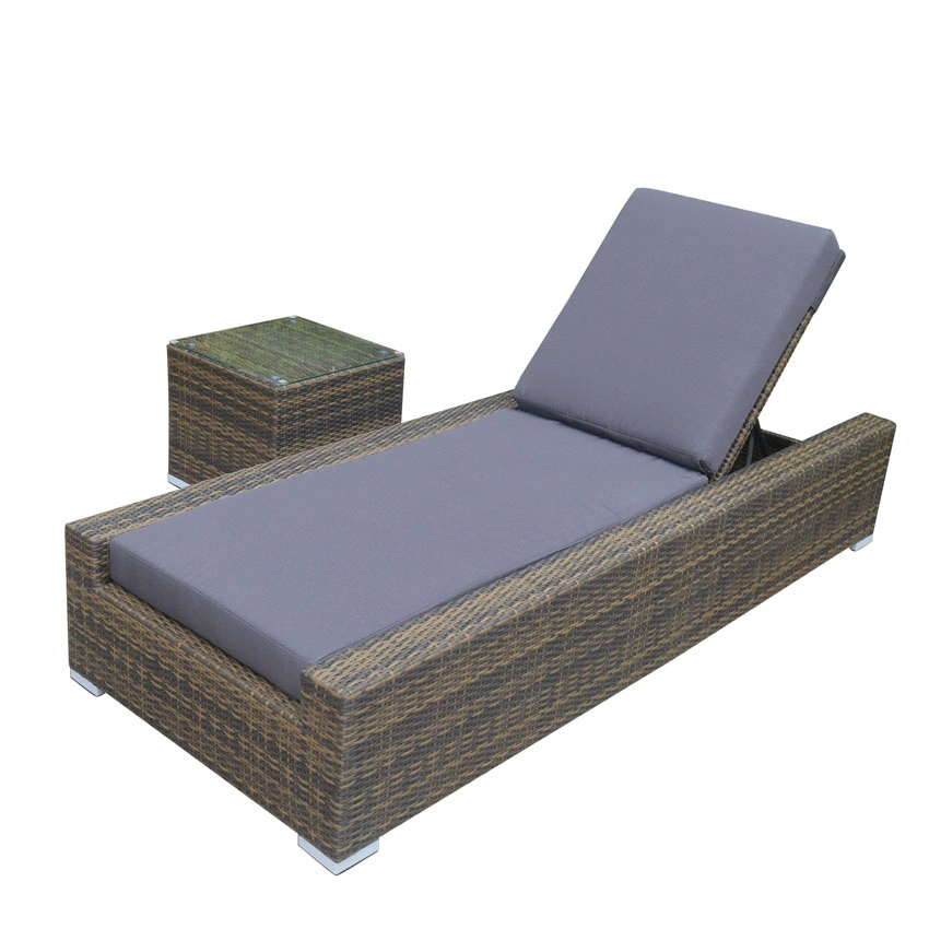 Hotel Sillas muebles de rattan Chaise con cojín Outdoor