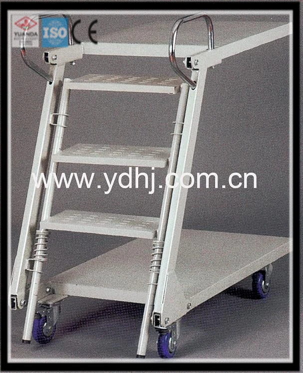 Warehouse Equipment/Warehouse and Supermarket Ladder Trolley/Step Ladder with Tray (YD-FT002)