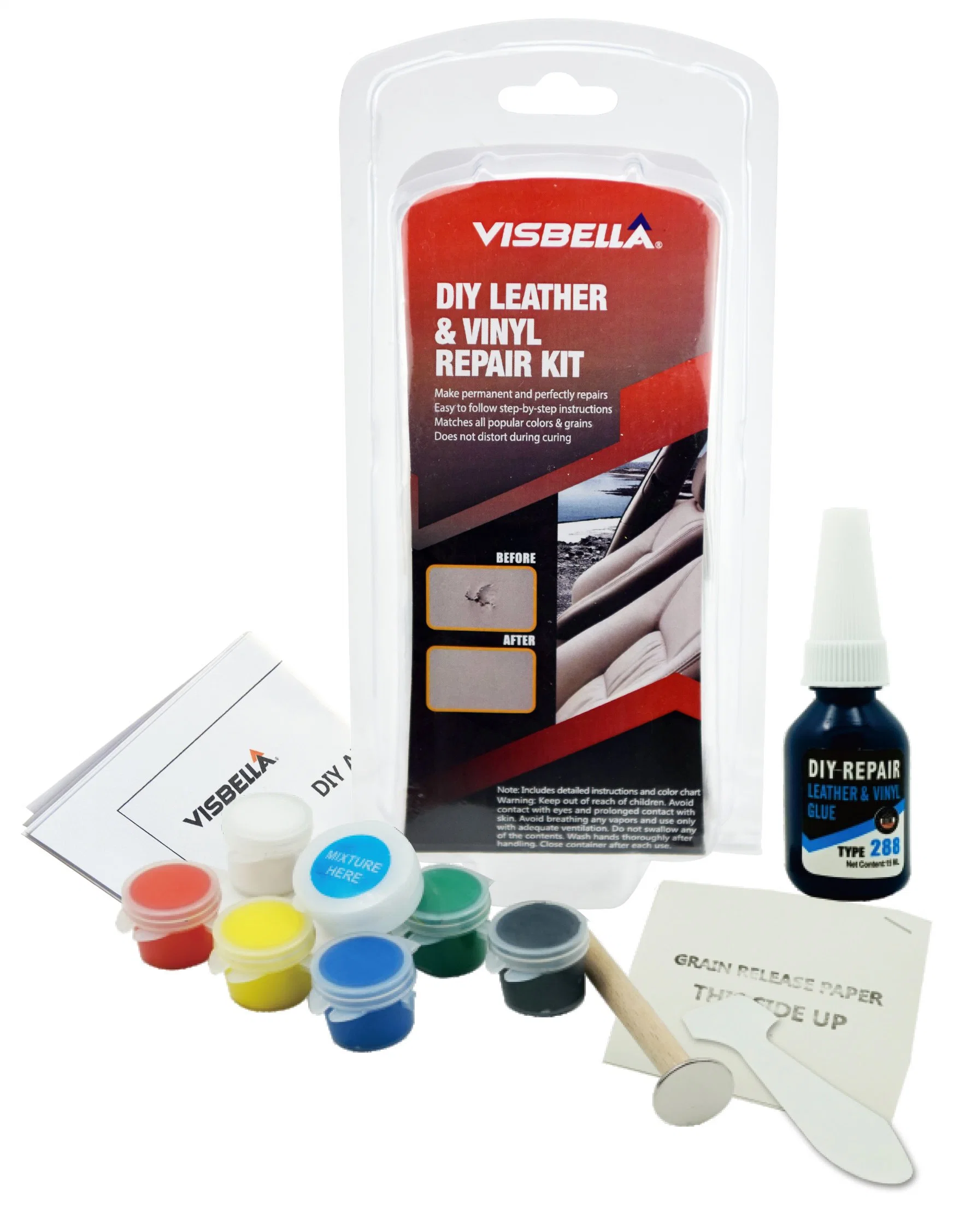 Visbella High Quality DIY Leather& Vinyl Repair Kit for Repair Any Cracks