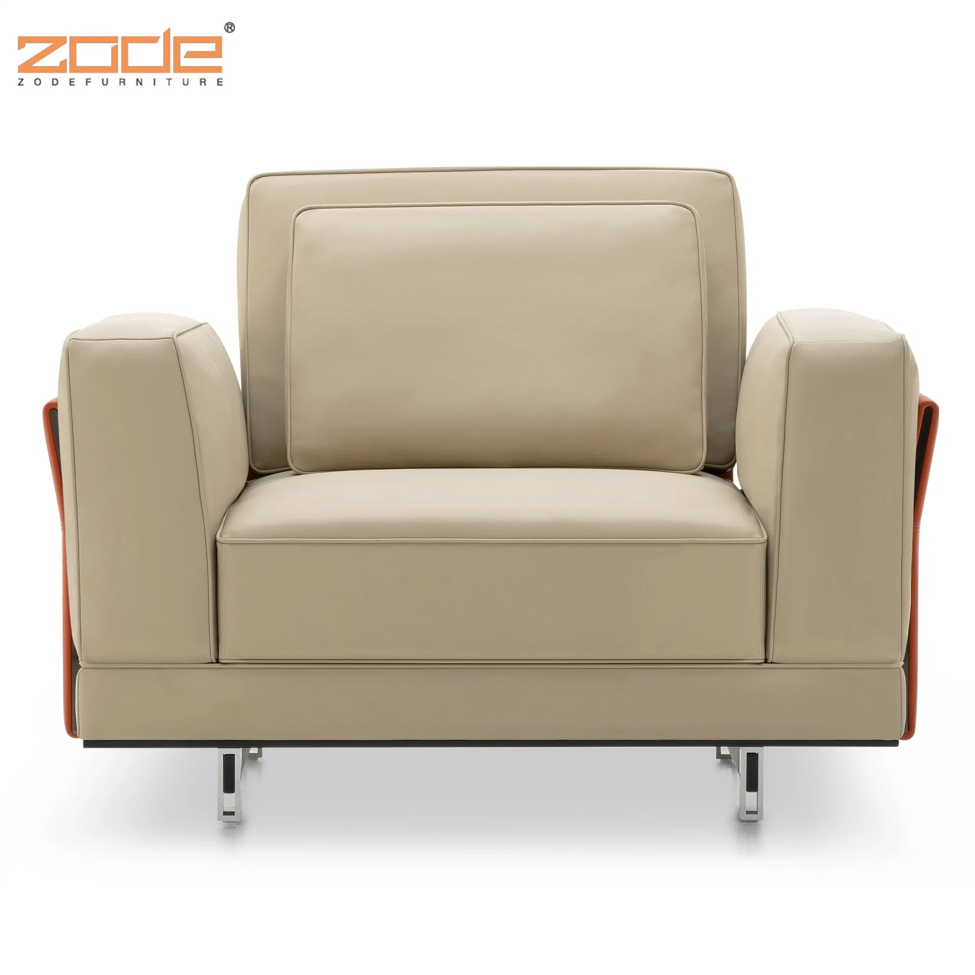 Zode Modern Home/Living Room/Office European Style Metal Legs Upholstery PU/Leather 3 Seater Modern Sofa Set