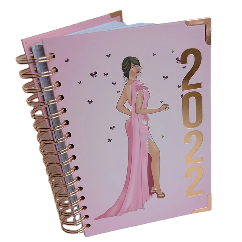 Yo Spiral Notizbuch Daily Planner Tagebuch Aus Roségoldfarbenem Leder Hardcover 120 Blatt Benutzerdefiniertes Notizbuch mit A4 Blatt