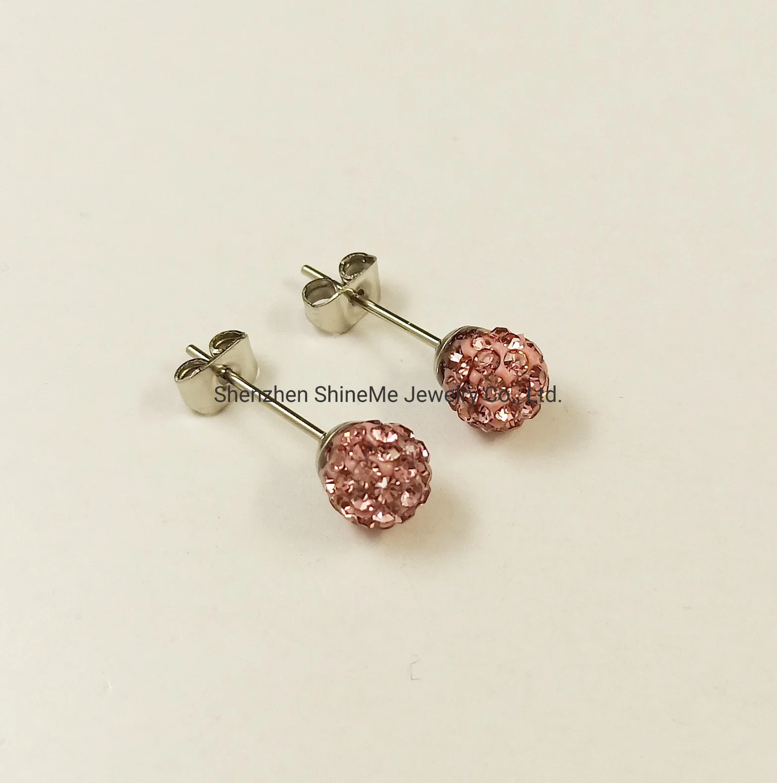 Bisutería Joyas de acero inoxidable Rosa CZ Ball Ear espárragos&#160;Arete Er4246