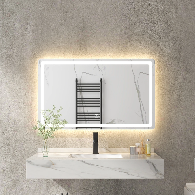 Rectangular Touch Screen Vanity Bathroom LED Make up Wall Bath Smart Mirrors