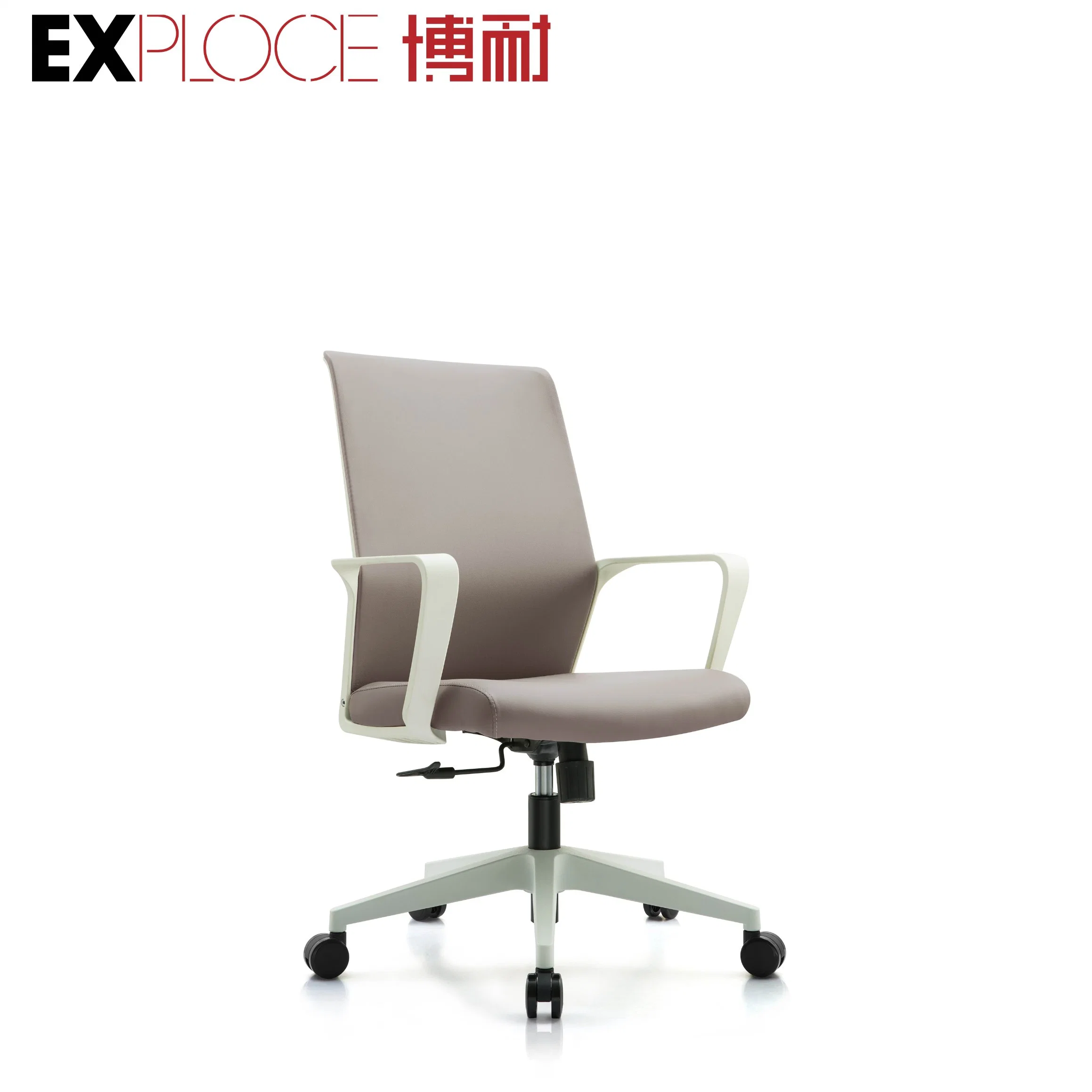 MID Back Hot Sale Armrest Chair Visitor Swivel PU Leather Office Furniture