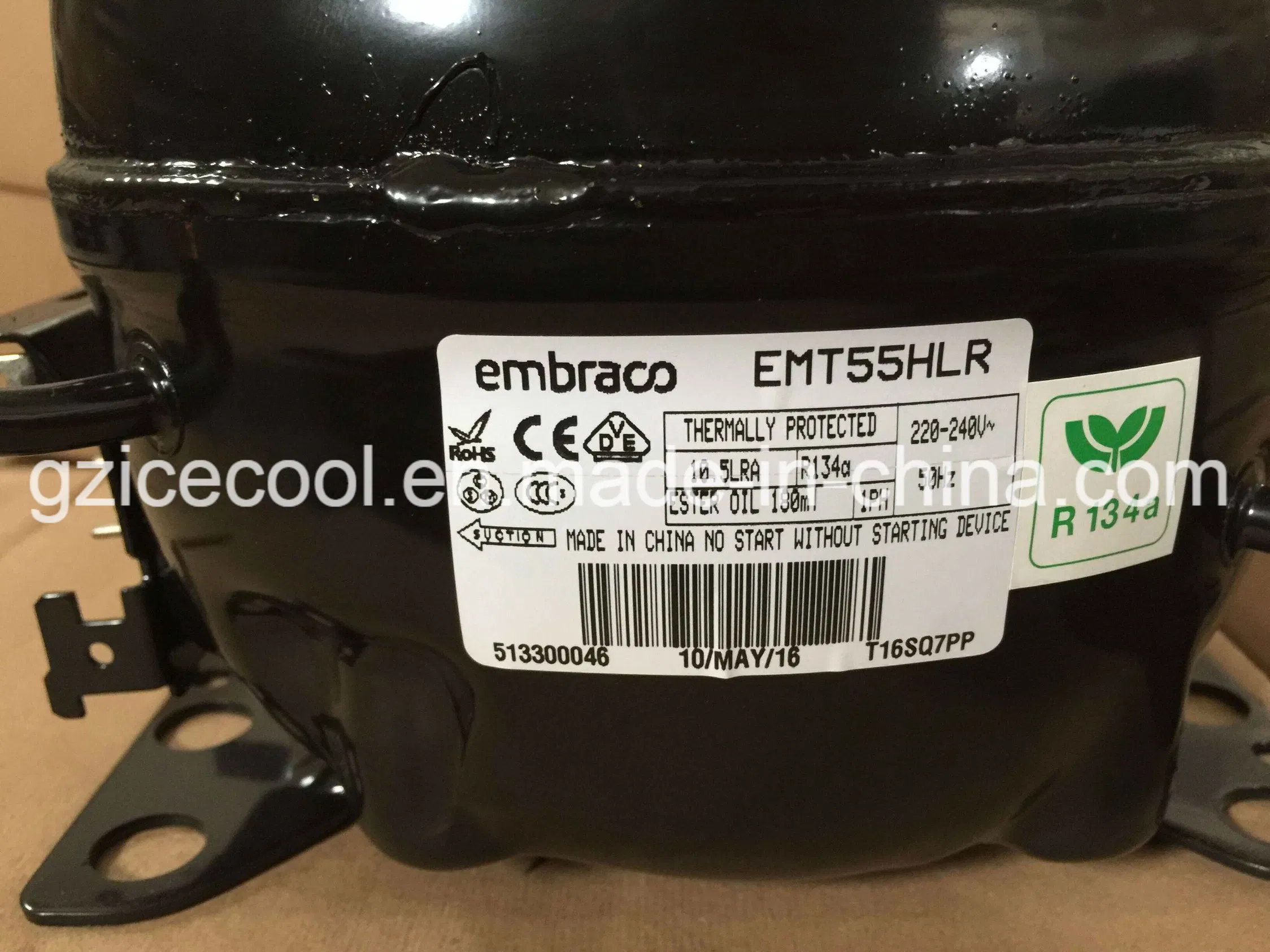 R134A 220-240V 50Hz Embraco 1/5HP Compressor EMT55hlr