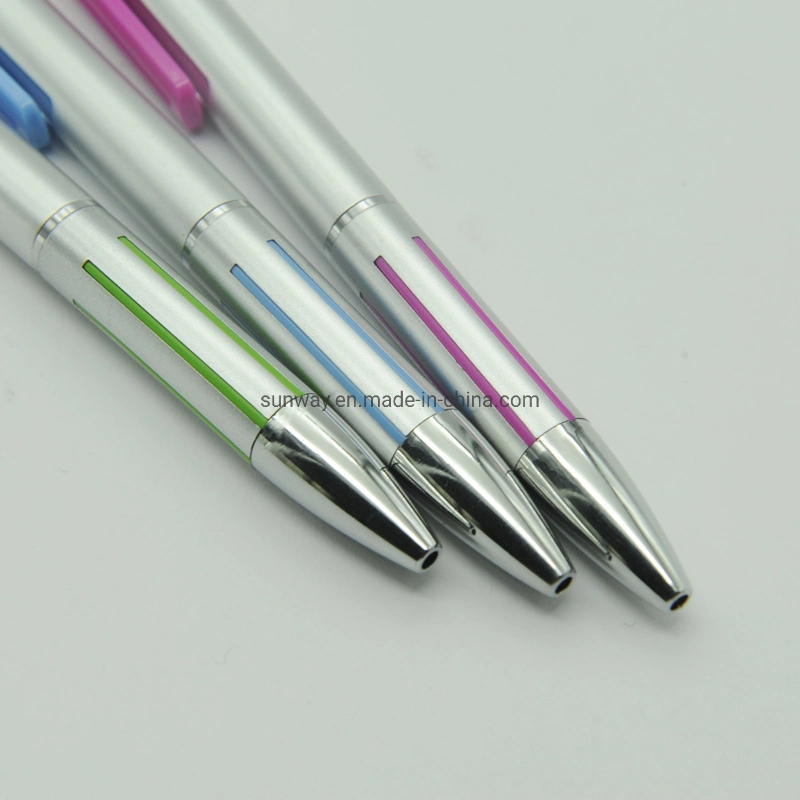 Wholesale/Supplier Advertising Pretty Silver Stylish Gift Click Plastic Ballpoint Pen