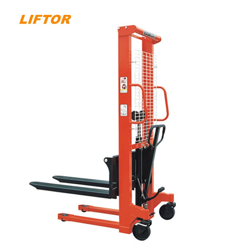 Hydraulic Manual Hand Stacker Forklift New 1000kg Manual Fork Lift Stacker 1.6m Lift