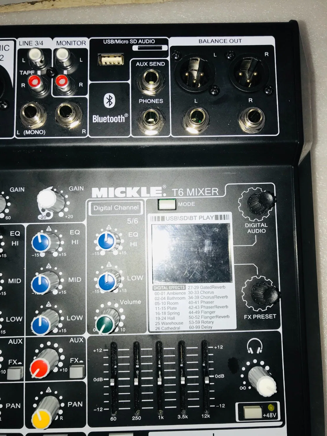 T8 Professional Fase analógico Audio Mixer Mixer do Sistema Fx/DSP/EQ/BT