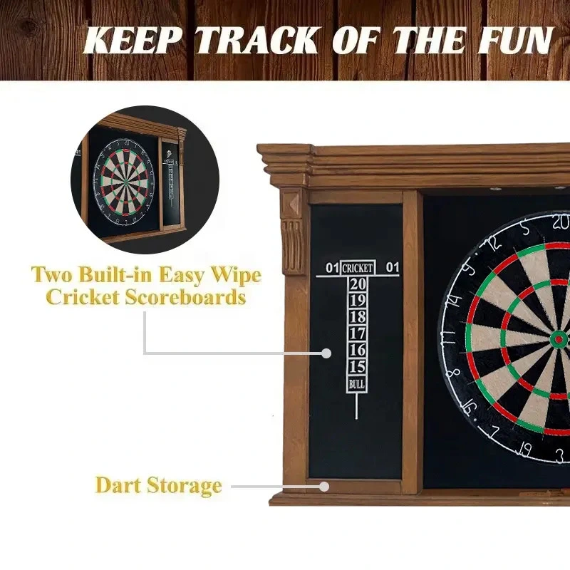 Factory Made Professional Bristle Wall Wood Protector Dartboard Cabinet