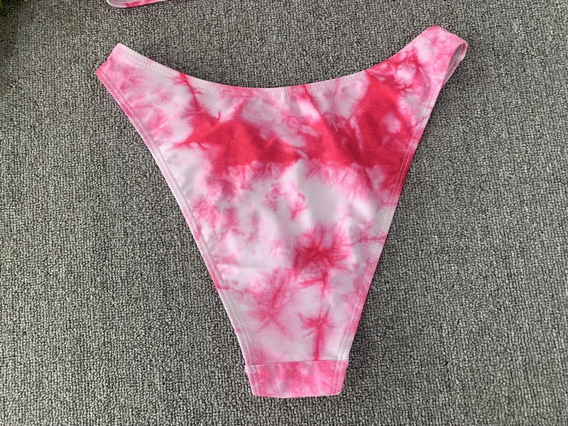 Tie Dye High Leg Bottoms Bikini Sport Swimwear