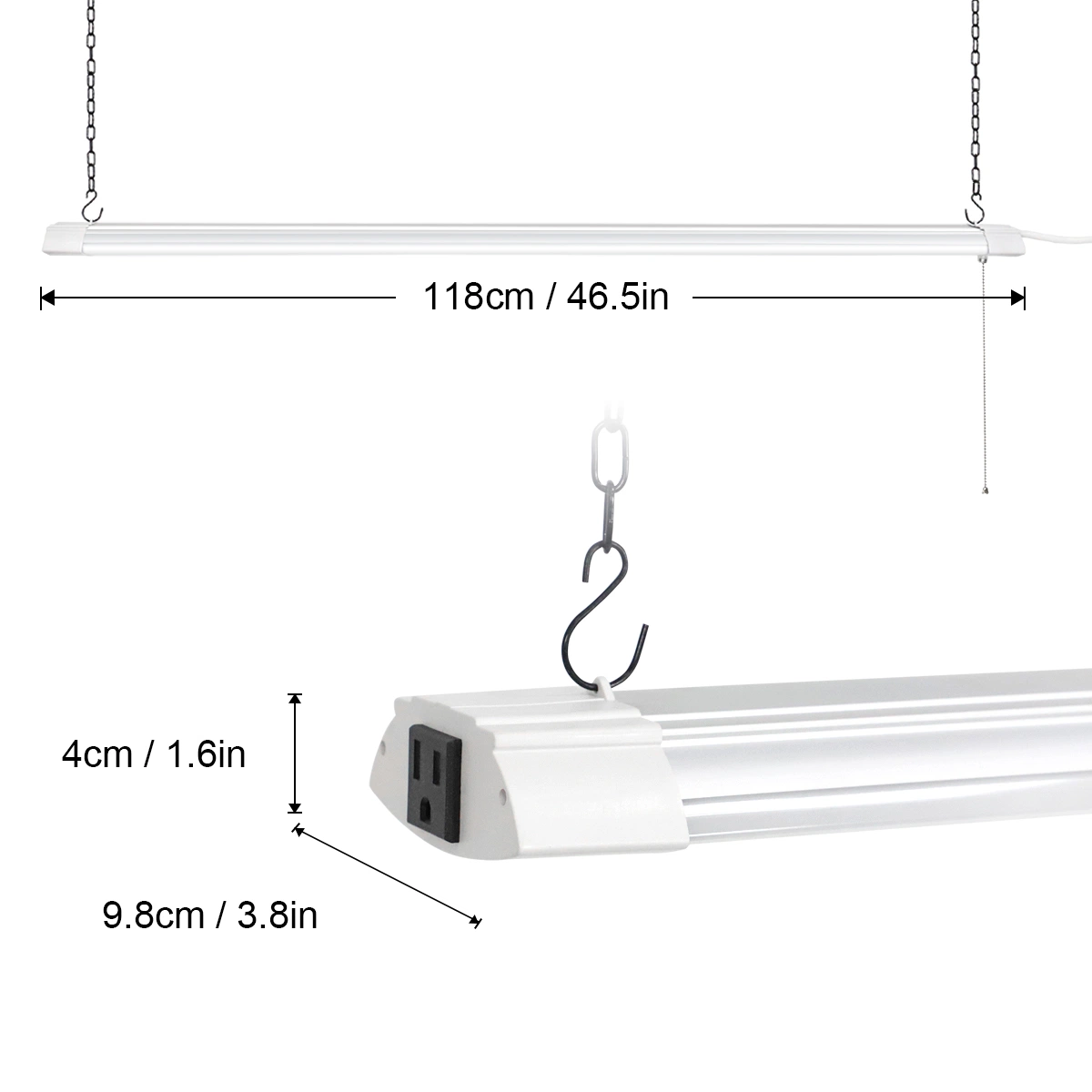 Waterproof IP65 Tri-Proof Light Stainless Steel with Motion Sensor Shop Light