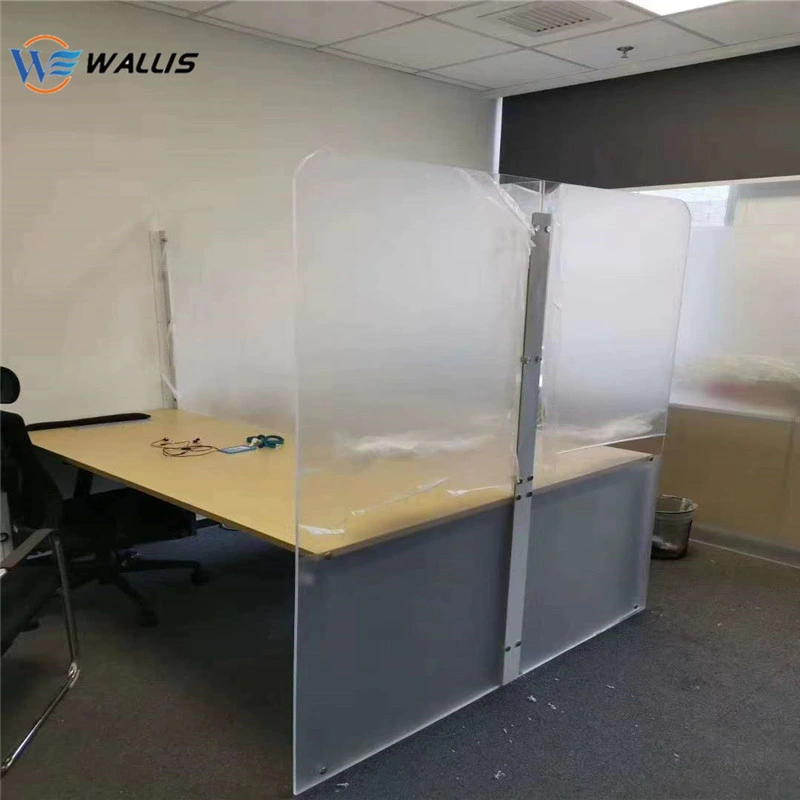 Clear Plexi Glass Assemble Portable Protective Screens Acrylic Sneeze Guards for Counter Cashier Desk