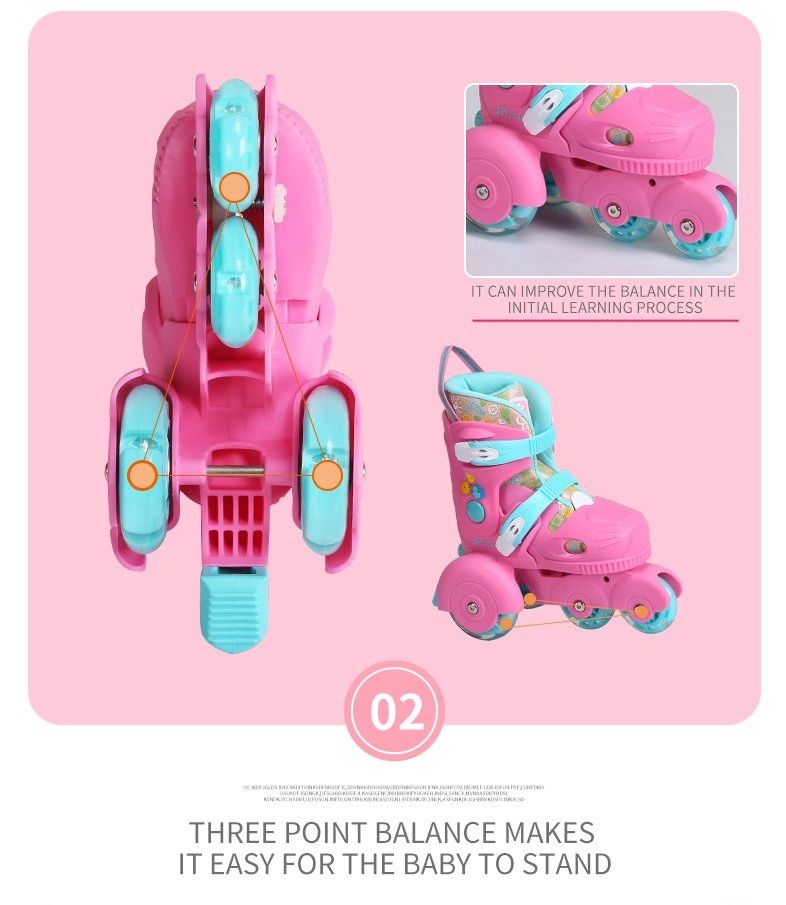 OEM Professional Three-Point Balance Roller Skate Children Roller Skates Helmet