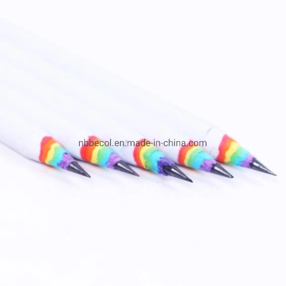 Promotional 7 Inches Rainbow Paper Pencil with Color Pencil Paper Box Package