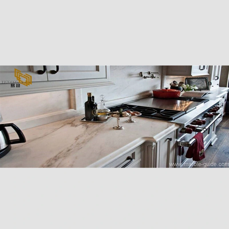 Natural Volakas White Marble for Kitchen Island/Countertop/Staircase Hotel Engineered Projects