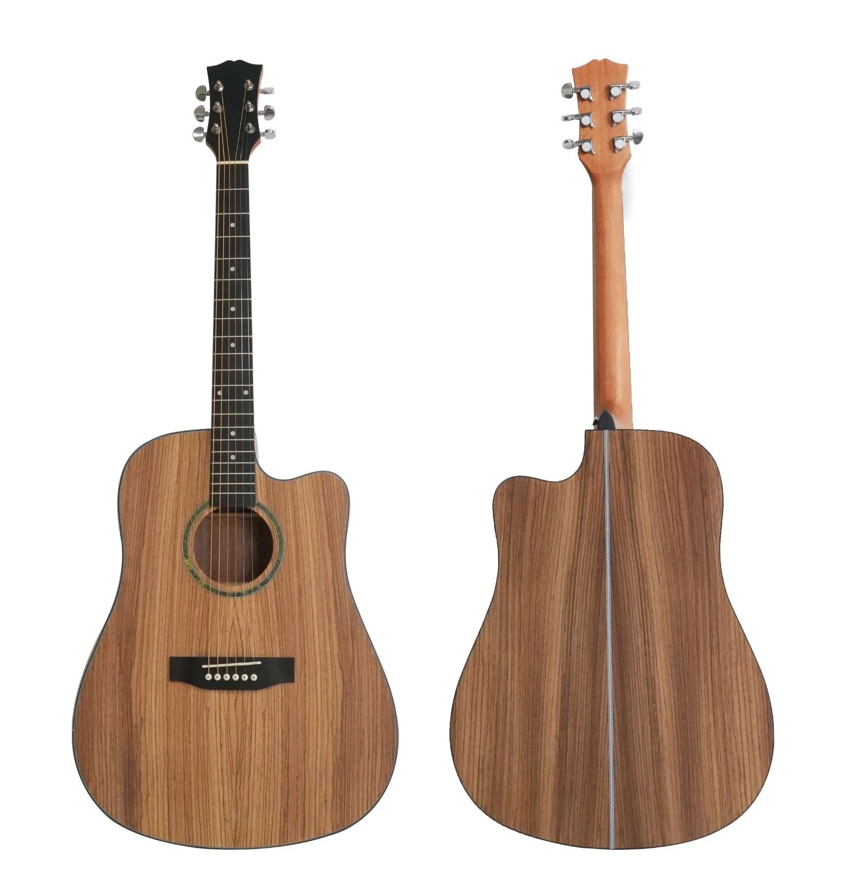 Good Quality Zebra Wood Handmade Acoustic Guitar 41inch OEM ODM China Guitar Factory Spruce Folk String Guitar