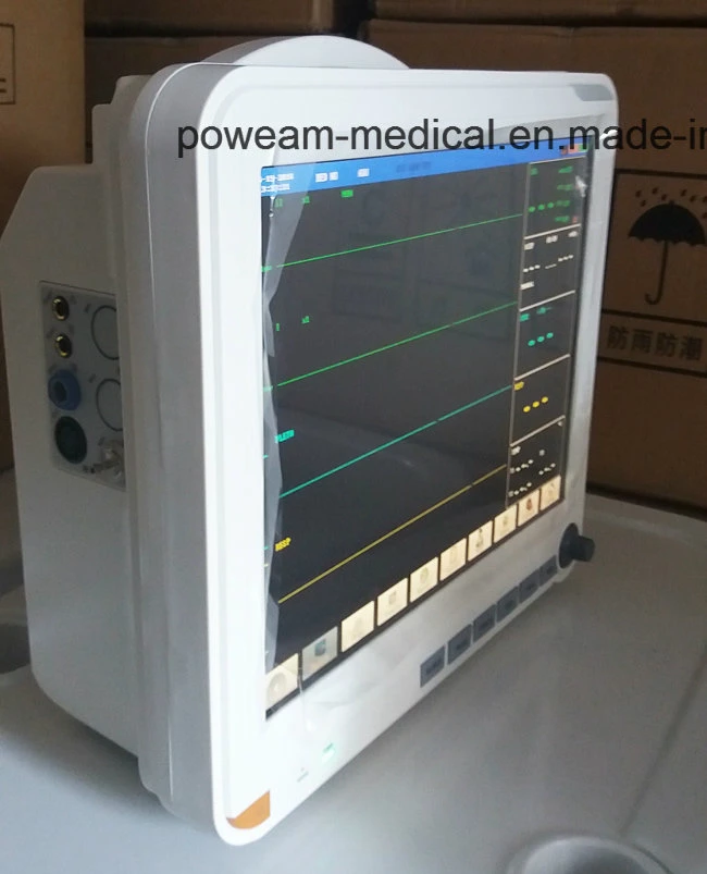 شاشة عرض المريض LCD متعددة المعلمات مقاس 15,1 بوصة لمراقبة جانب المبيت المعتمدة من قبل CE/ISO (POWEAM 2000E)