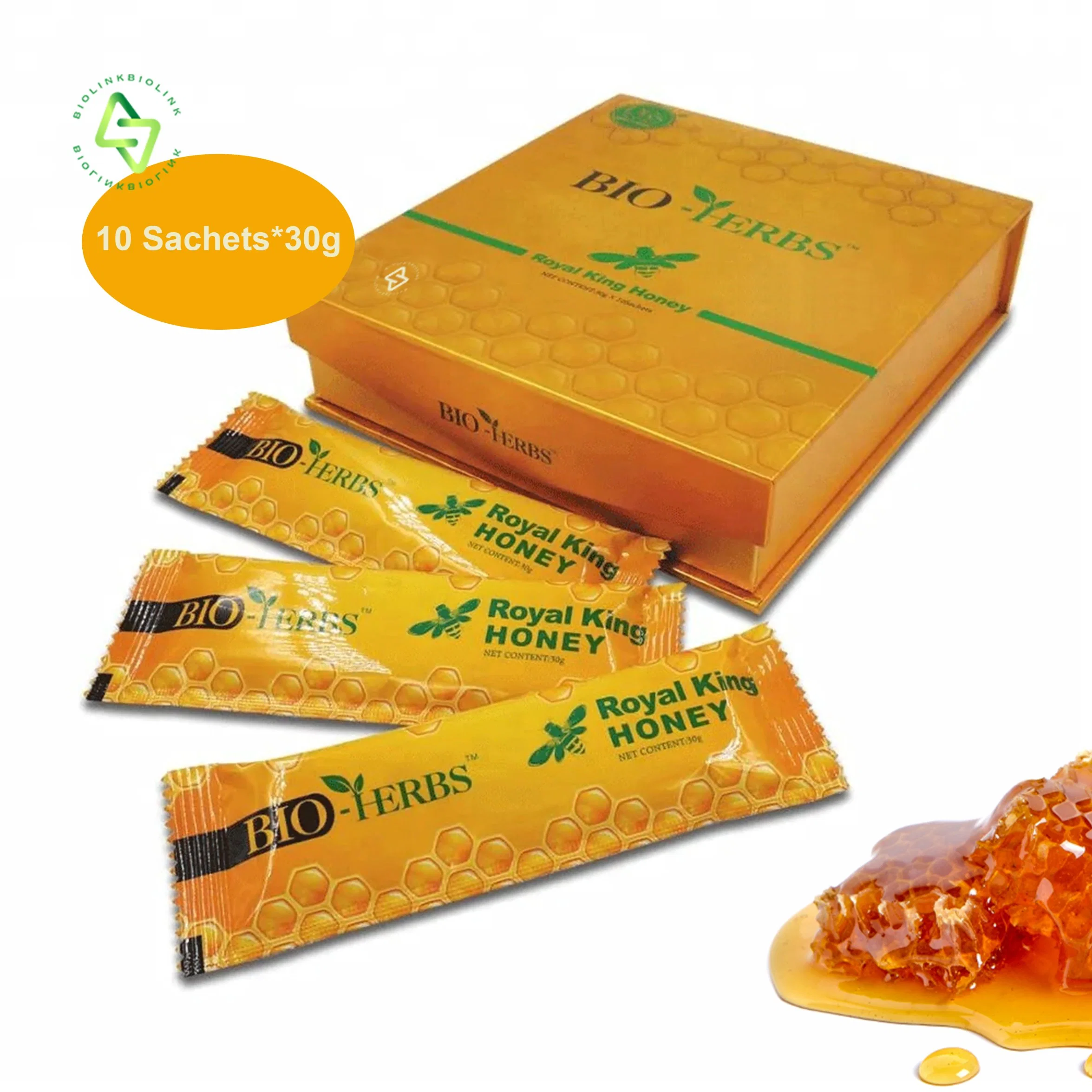 Biolink OEM ODM Factory Honey Crown Royal Etumax Royal Honey Vital Honey 12 Sachets 24 Sachets