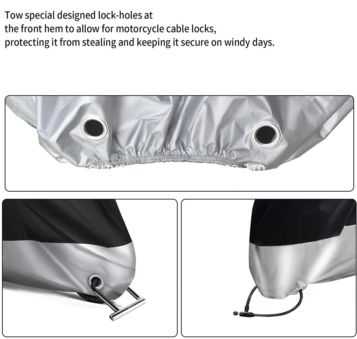 Walmart Supplier Motorcycle Cover 210d Nylon Waterproof Dust-Proof Sun Outdoor Protection with Lock-Holes & Storage Bag Power Sports Vehicle Cover