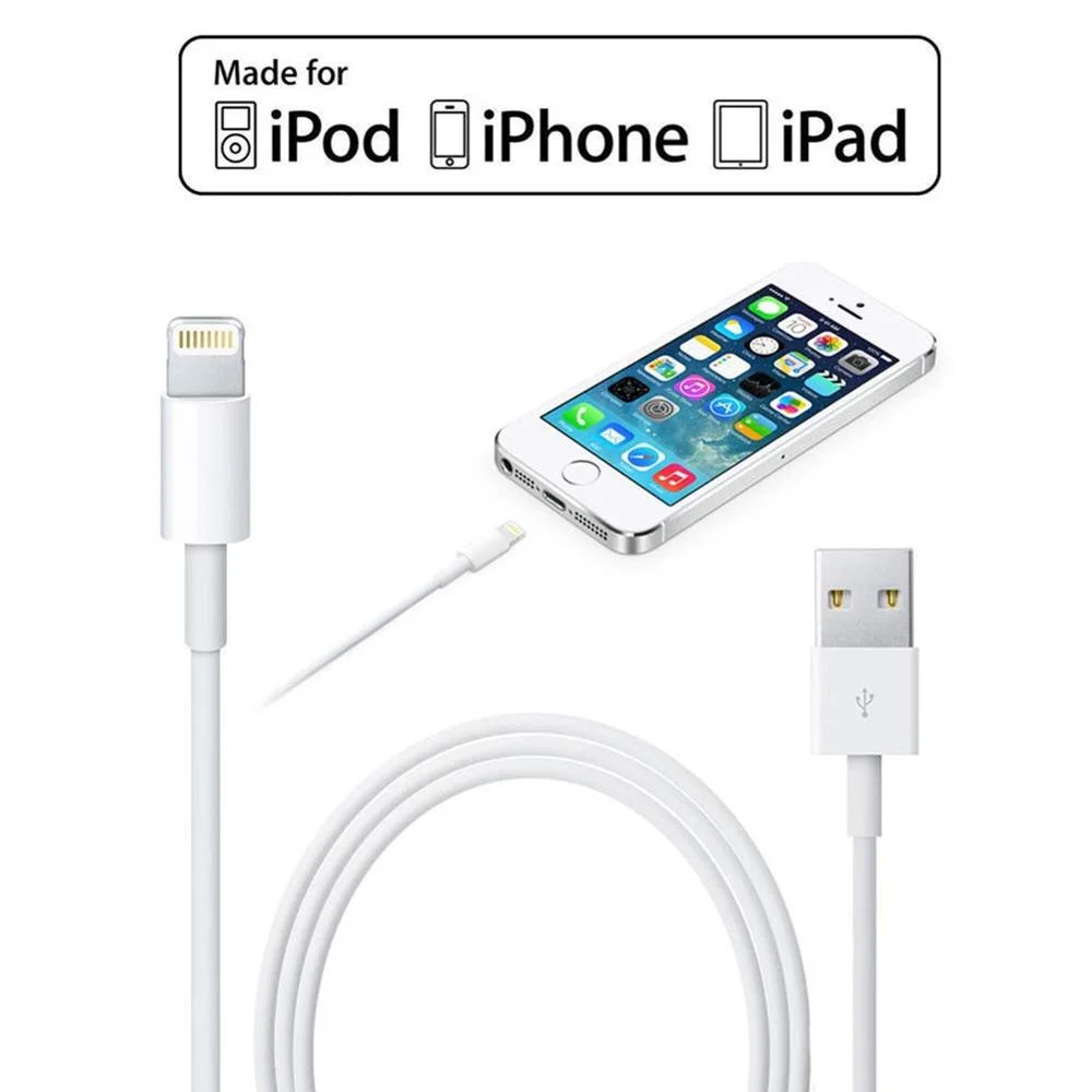 كبل شاحن الشحن السريع لهاتف iPhone Lightning USB طوله 1 م