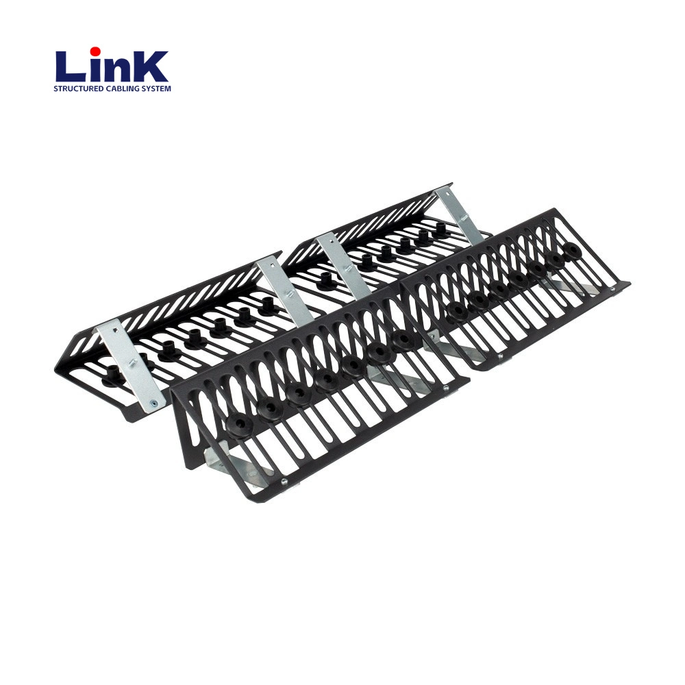 Servidor Rack cable Management Metal Finger Duct Wire Organizer con Cubierta y tornillos de montaje para el armario de red