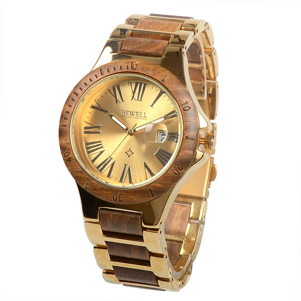 Stainless Steel & Wood Watch Men with Custom Logo Quartz Watch Reloj OEM Your Wrist Mens Watches Gshock