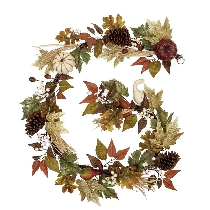 180cm Hoja y calabaza cosecha Garland para ventana Otoño Home Decoración