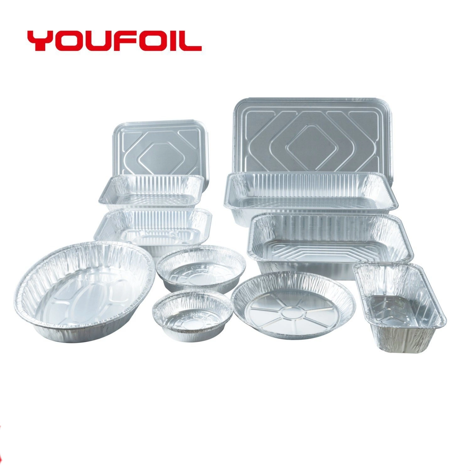 3003 Color Plata Bandeja de aluminio desechable de lámina Roast ovalado personalizado Logotipo