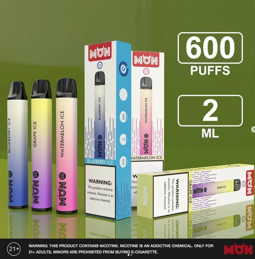 UE Wholesale desechable 2ml 600 Puffs 2% vacío VAPE Pen Cigarrillo electrónico con TPD CE Esma MHRA