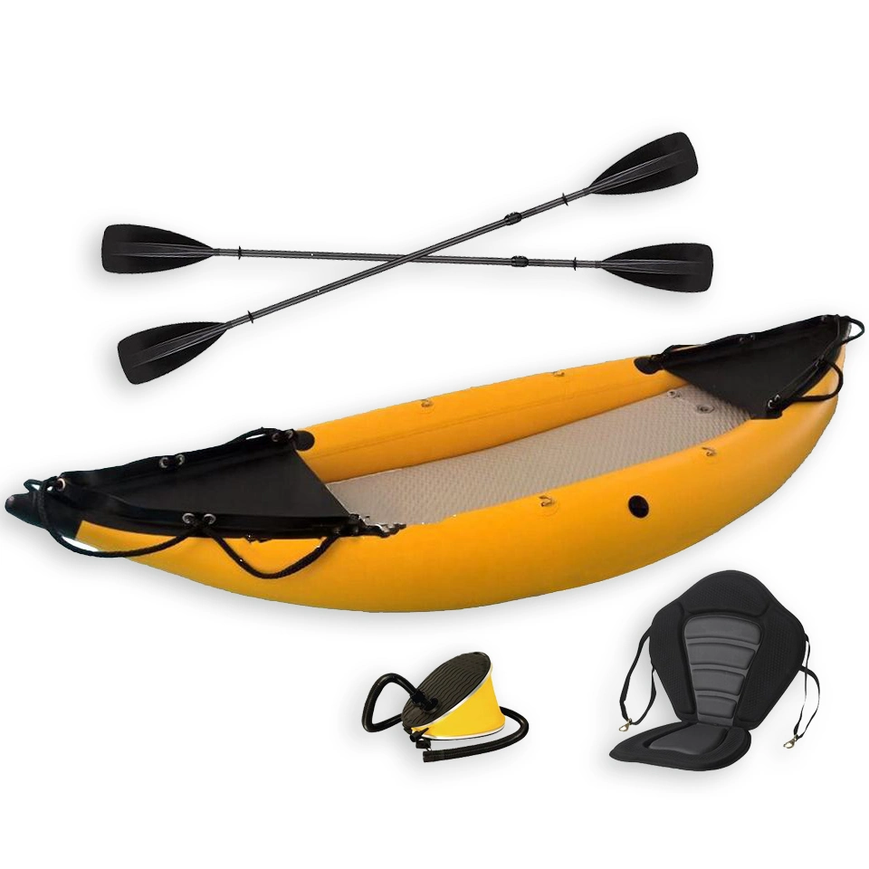 China Golden Fornecedor novo Design Equipamento de água PVC e poliéster Barco insuflável de pesca Kayak para 2 pessoas