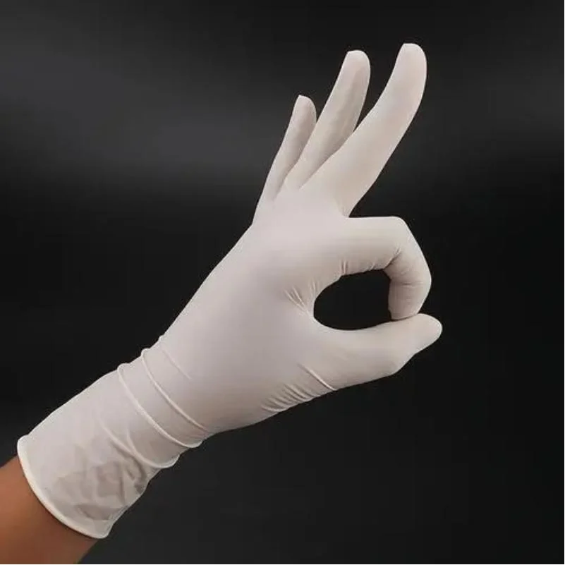 Custom Logo Certificated Medical Household Cleaning Waterproof Industrial Tattoo Examination Latex Disposable Gloves Powder Free