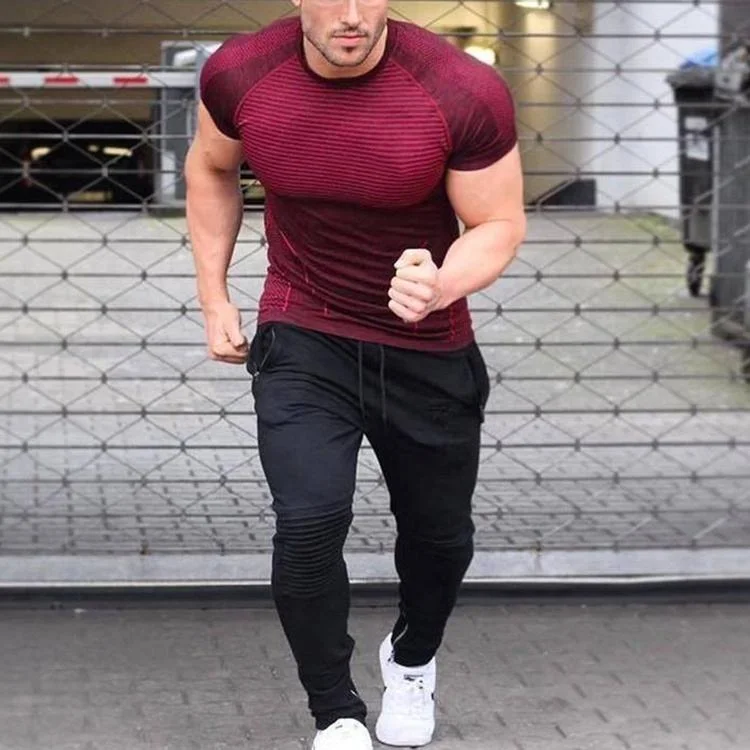 Wholesale/Supplier Custom Sport Fitness Wear Short Sleeve Seamless Bodybuilder Gym T Shirt for Men