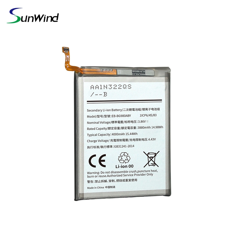 3,86 V 3880mAh Eb-Bg Original980aby compatível com o Samsung Galaxy S20 5g Celular Li de iões de lítio