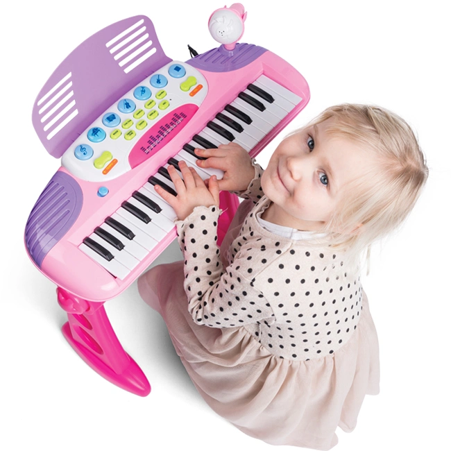 As crianças 37 Teclas Piano Multifuncional Brinquedos Microfone órgão electrónico Educação instrumento musical brinquedos com cadeira MP3 Line Instrumentos Musicais Toy