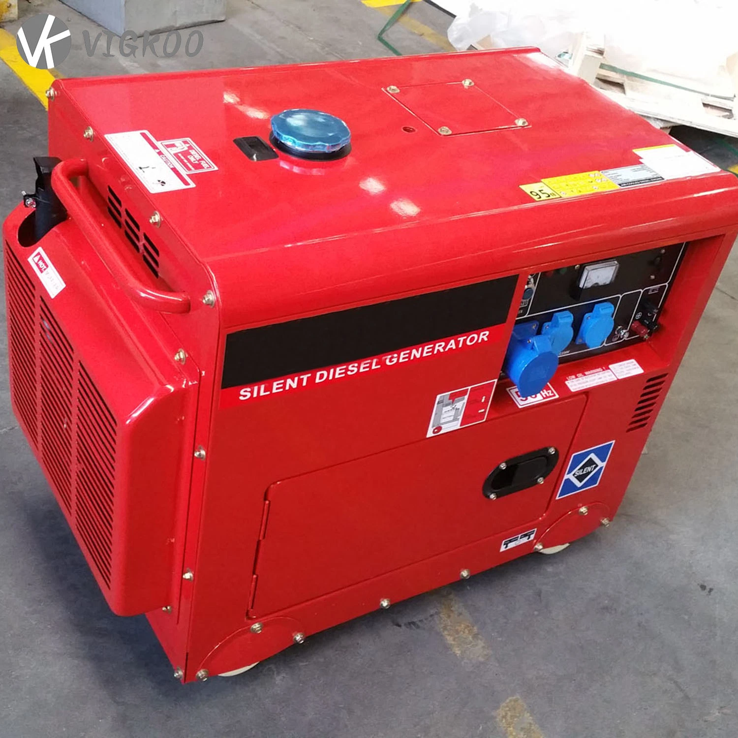 50Hz 5kw Vg-Dg6500s Portable Small Diesel Genset Silent Type with Wheel and Handle