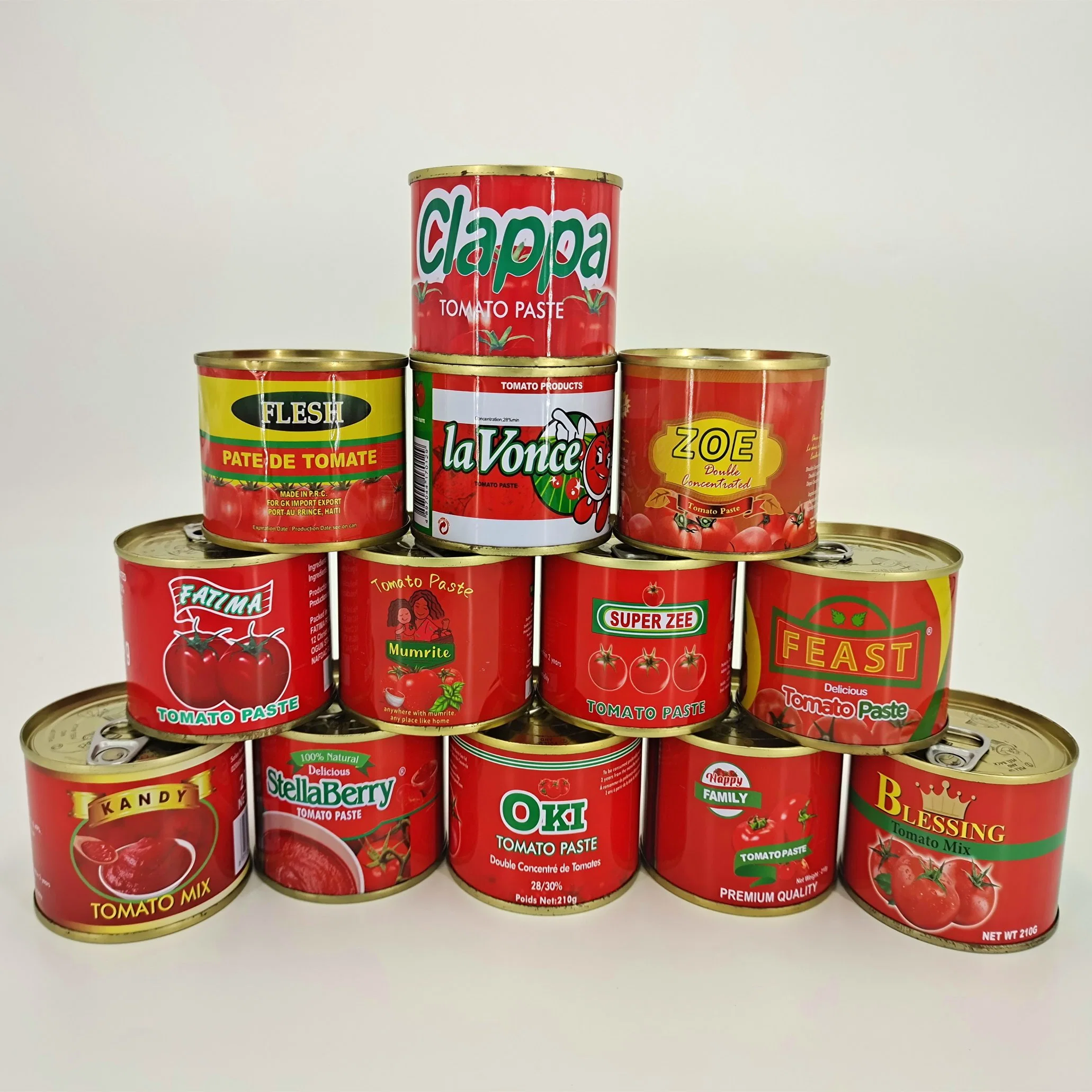 La Chine usine de 70g/210g/400/850g de pâte de tomate de canettes/sachet