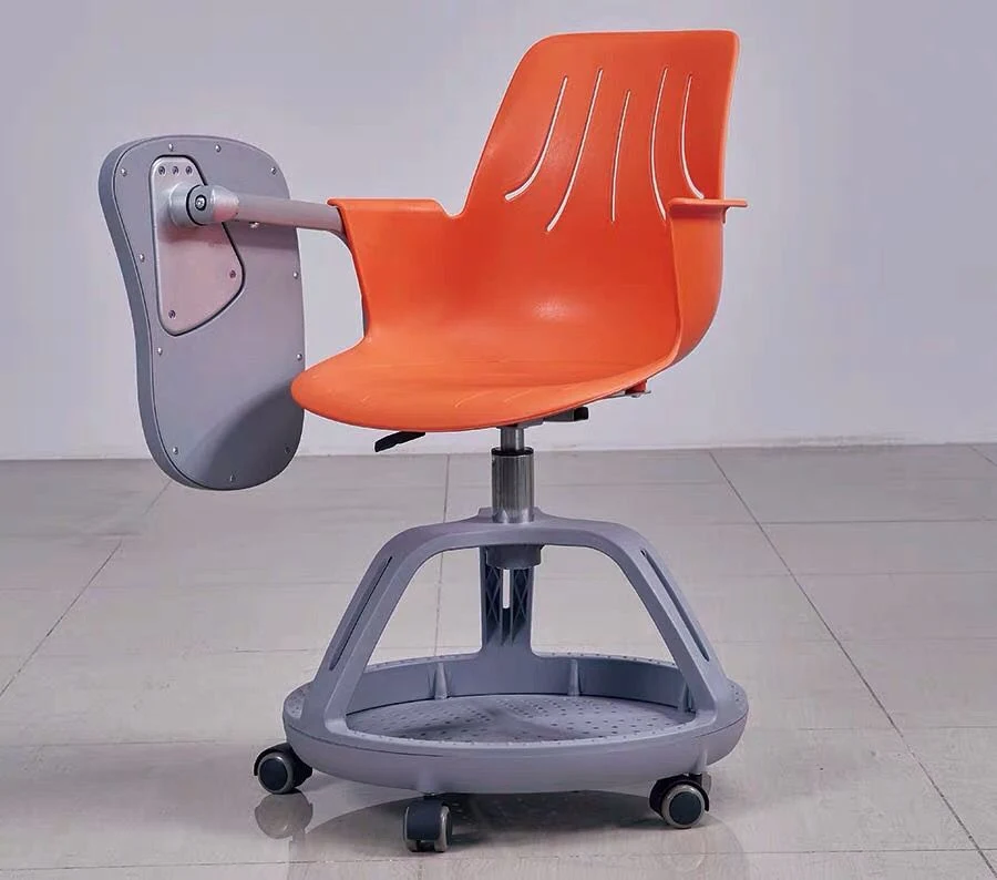 Chaise d'ordinateur pour étudiant avec tablette, base de trépied en plastique