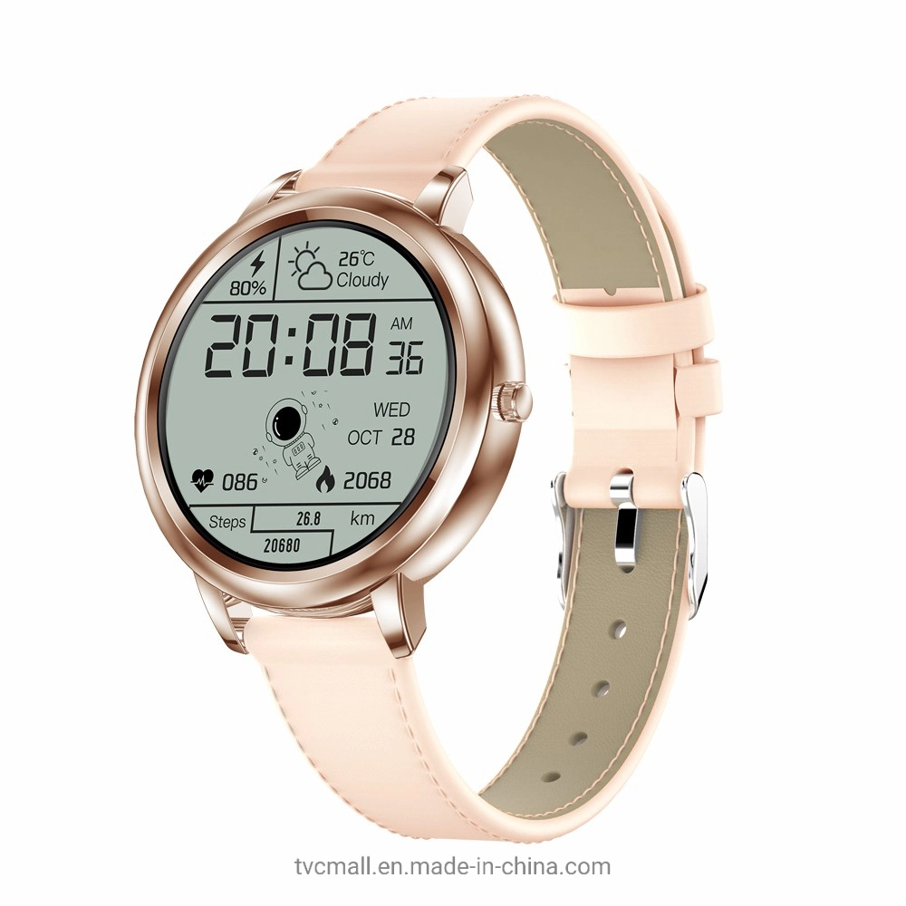 Mk20 de la mujer Reloj inteligente Bluetooth [Impermeable Correa de piel] Smart la Frecuencia Cardíaca Pulsera Tensiómetro Fitness Tracker