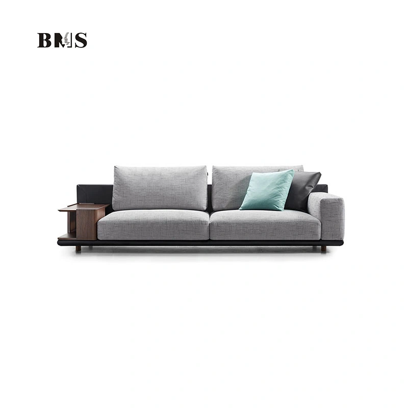 Modern Furniture Lobby Modular L Shape Leather and Fabric Sofas Living Room Furniture