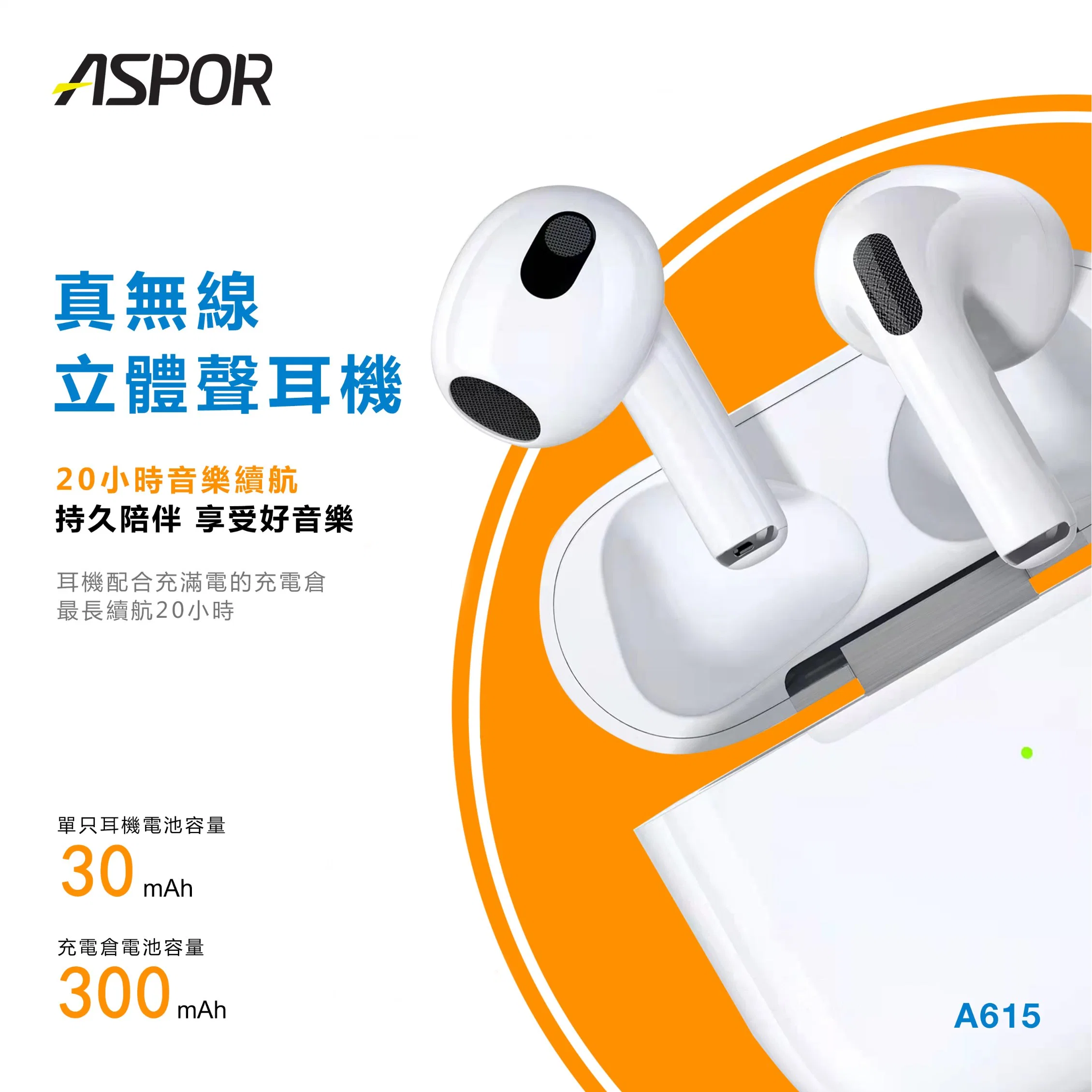 5.1 Bluetooth Earphone Support Wireless Charging Using Time 20 Hours Wireless Earbuds Headphone in China