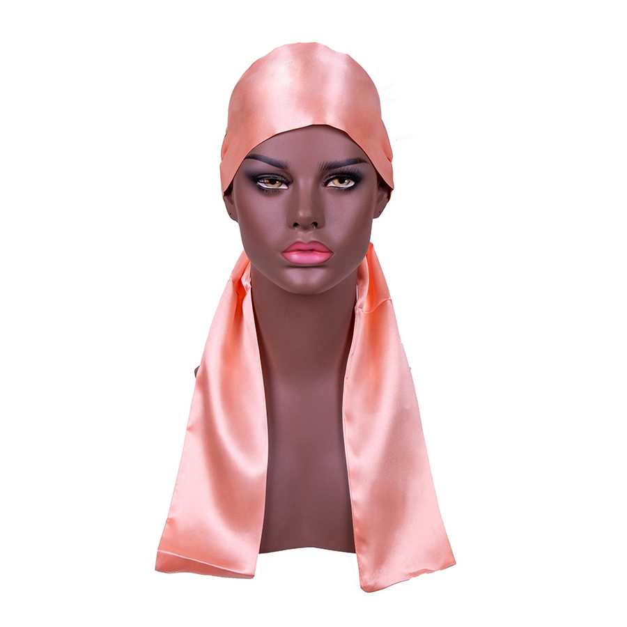 Custom Label Printing Silk Satin Headband Edge Laying Scarf Head Wrap